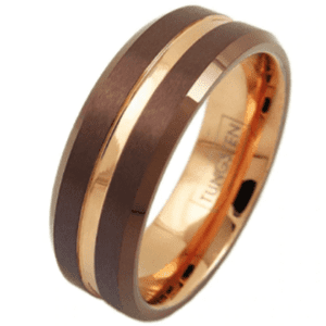 A gold and brown ring is shown.