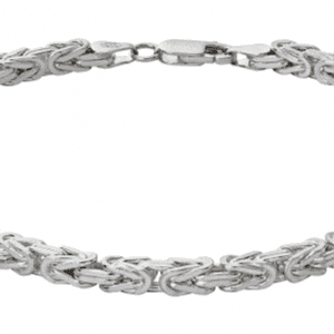 A silver chain link bracelet with a clasp.